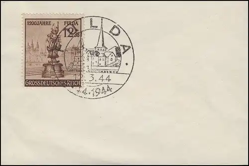 886 Ville de Fulda - Enveloppe de femmes blanches SSt FULDA Michaïskirche 12.3.1944