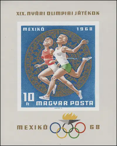 Bloc 65B Jeux olympiques d'été Mexico 1968, bloc non-denté **