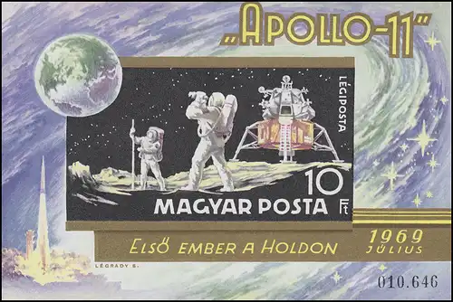 Block 72B APOLLO 11 - Erste bemannte Mondlandung 1969, Block ungezähnt **