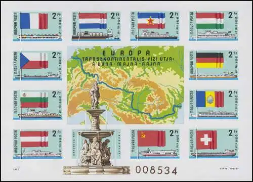 Bloc 128B Commission européenne du Danube 1977, bloc non-denté **