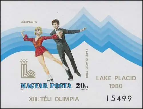 Bloc 140B Jeux olympiques d'hiver Lake Placid - Fesse 1979, bloc non-denté **