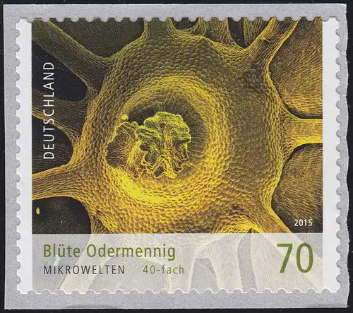 3206 Blüte Odermennig selbstklebend aus Rolle mit rückseitiger Nummer 100 **