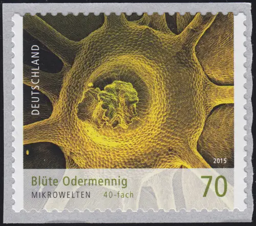3206 Blüte Odermennig selbstklebend aus Rolle mit rückseitiger Nummer 100 **