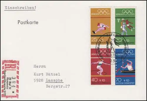 Sonder-R-Zettel Kiel Segelwettbewerbe 1972 S-ZD mit ESSt Kiel 18.8.1972