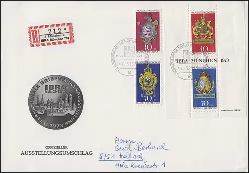 Centre spécial R IBRA MUNICHE sur R-Bf. avec jeu & bloc SSt MUNCHEN IBRA 11.5.72