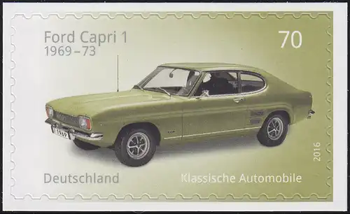 3214 Automobile: Ford Capri 1, selbstklebend, auf neutraler Folie, ** 