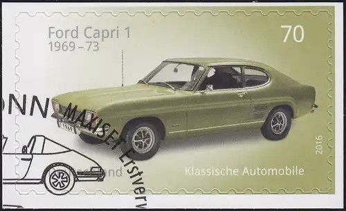 3214 Automobile: Ford Capri 1, selbstklebend, auf neutraler Folie, O