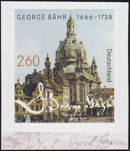 3224 George Bähr: Eglise féminine Dresde, autocollante en MH 104, **