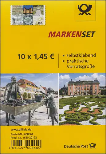 FB 54 Ville de Schwetzingen, feuille de 10x3221, EV-O Bonn 1.3.1016