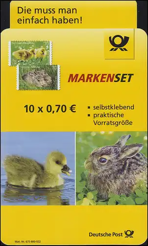 FB 55 Tierkinder Graugans & Feldhase, Folienblatt-Dummy aus Plastik