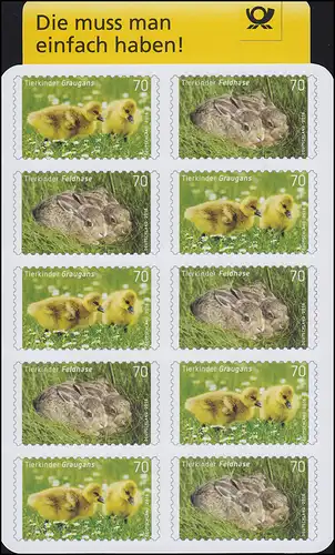 FB 55 Enfants d'animaux Lapin gris et de champ, dummy feuille en plastique