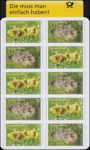 FB 55 Enfants d'animaux Lapin gris et de champ, dummy feuille en plastique