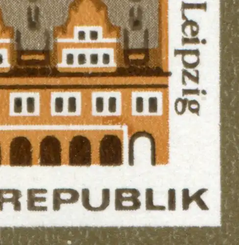 Block 24 INTERMESS 25+40 Pf mit beginnendem PLF Mauerschatten auf 1127, **