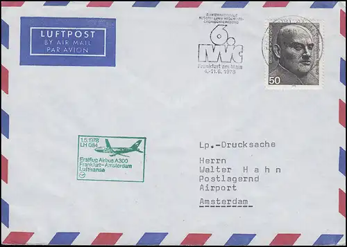 Lufthansa-Erstflug LH 084 Airbus A 300 Frankfurt-Amsterdam 1.5.1978 auf DS