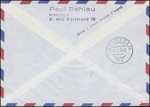 Lufthansa - Premier vol LH 084 Airbus A 300 Francfort-Amsterdam 1.5.1978 sur DS