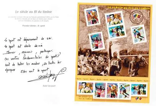 3453-3457ff Événements du 20e siècle 2000-2002 6 classettes avec 6 petits arcs **