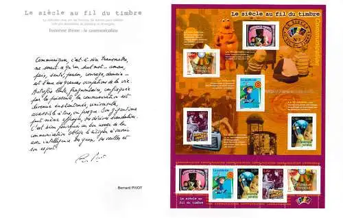 3453-3457ff Événements du 20e siècle 2000-2002 6 classettes avec 6 petits arcs **