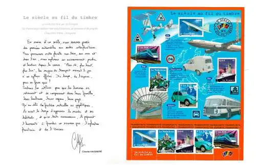 3453-3457ff Événements du 20e siècle 2000-2002 6 classettes avec 6 petits arcs **