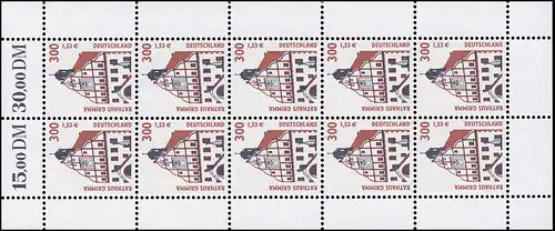 2141 SWK 300 Pf / 153 Cent Rathaus Grimma - 10er-Bogen **