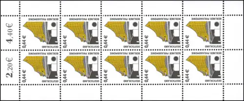 2298 SWK 0,44 Euro Philharmonie Berliner - Bogen 10 ** frais de port