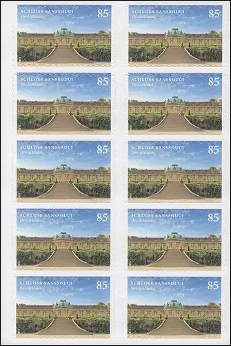 FB 56 Château Sanssouci, feuille de 10x3231, **