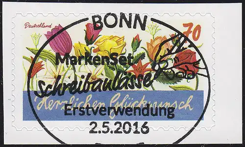 3243 Schreibanlässe: Herzlichen Glückwunsch, selbstklebend aus FB 58, EV-O Bonn
