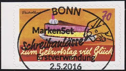 3244 Schreibanlässe: Zum Geburtstag viel Glück, selbstklebend aus FB 58, EV-O