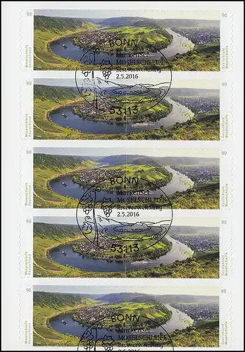 FB 57 Panorama boucle de Moselle, feuille de 5x3241 et 5 x3242, EV-O Bonn