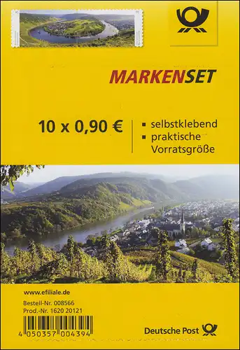 FB 57 Panorama boucle de Moselle, feuille de 5x3241 et 5 x3242, EV-O Bonn