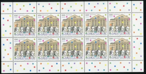 2028I Weimar/Type I: 10er-Bogen mit PLF I Nase und Oberlippe verdickt, Feld 2 **