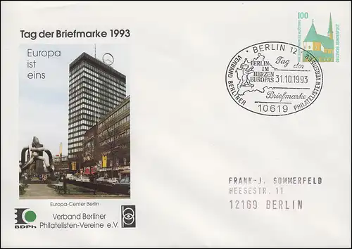 PU 290 Journée du timbre Europa-Center Berlin, SSt Berlin 31.10.1993