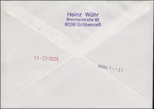 HBl. 29 BuS 1980 avec 80 pf olive de MH 24 Bu S sur les bijoux-eil-FDC MUNICH 1.7.82