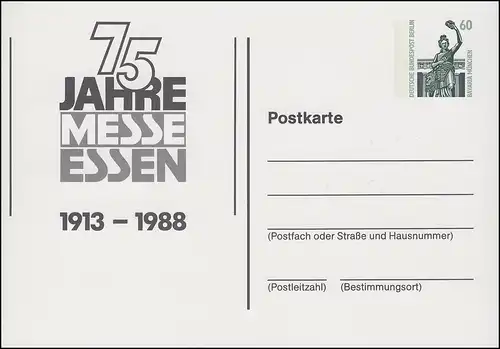 PP 109 Jubiläum 75 Jahre Messe Essen 1913-1988, ungebraucht **