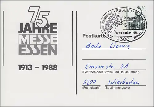 PP 109 Jubiläum 75 Jahre Messe Essen 1913-1988, SSt ESSEN Sonderschau 16.4.88