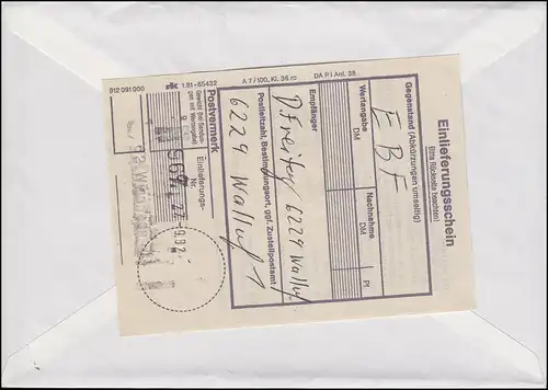 1.1 ATM 330 p. sur lettre R du FDC 5 WIESDADE 1 - t 27.9.1982