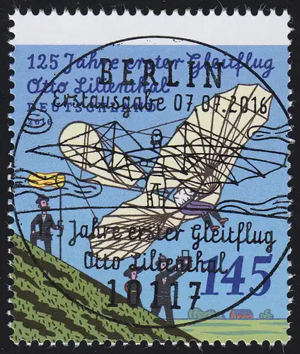 3254 Otto Lilienthal, en rouleau avec un numéro UNGERADER, ESSt Berlin