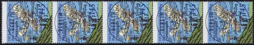 3254 Otto Lilienthal 5er-Streifen aus Rolle mit UNGERADER Nummer, ESSt Berlin