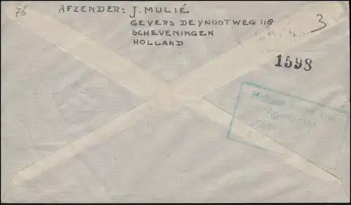 Poste aérien KLM Pays-Bas - Afrique du Sud R-Lettre S'Gravenhage-Alkemadelaan 4.10.46