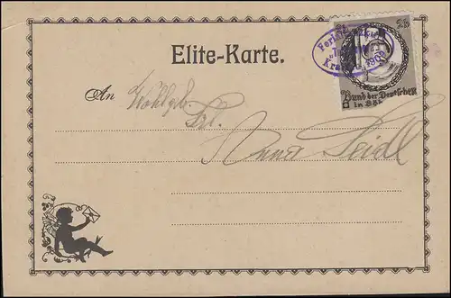 Vignette Bund der Deutschen in Böhmen 2 h auf Elite-Karte Ferientanzkurs 1909