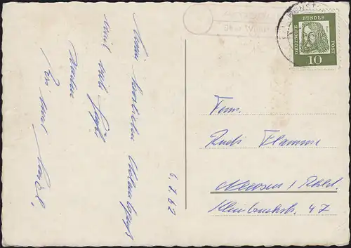 Landpost Amedorf über Wunsdorf auf AK Neustadt am Rbge. WUNSDORF 9.7.62
