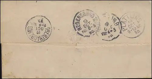 Bayern Dienstbrief Stagesamt Lindberg ZWIESEL 18.10.90 vers Oberhinkofen