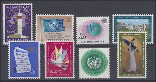 1-8 UNO Genf Jahrgang 1969 komplett, postfrisch **