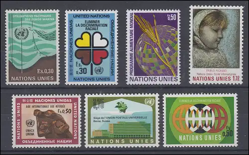 15-21 Nations unies Genève millésime 1971 complet, frais de port **