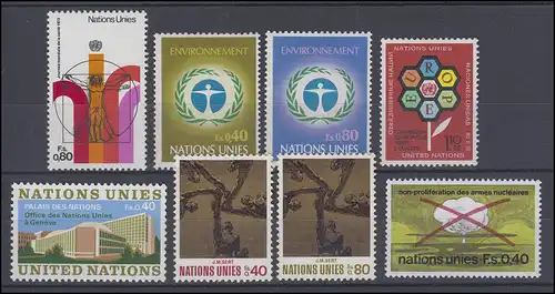 22-29 Nations unies Genève millésime 1972, complet, frais de port **