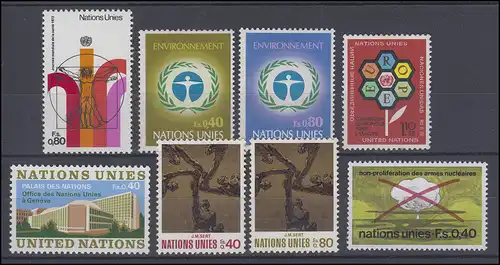 22-29 UNO Genf Jahrgang 1972 komplett, postfrisch **