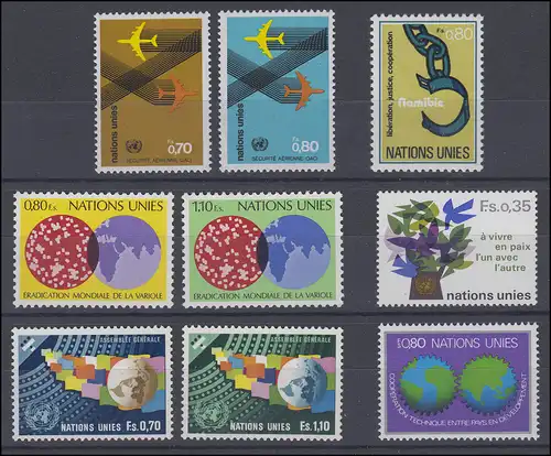 72-80 UNO Genf Jahrgang 1978 komplett, postfrisch **