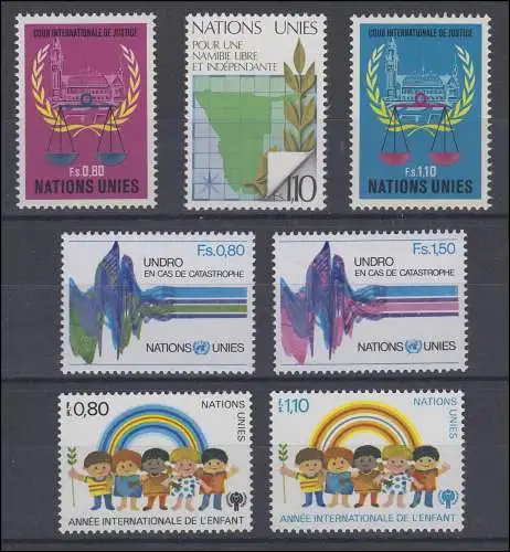 81-87 Nations unies Genève année 1979, complet, frais de port **