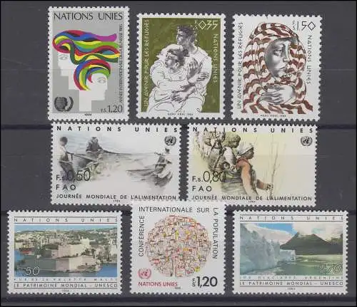 119-126 Nations unies Genève année 1984, complet, frais de port **