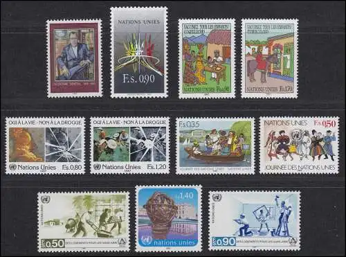 151-161 Nations unies Genève 1987 complet, frais de port **