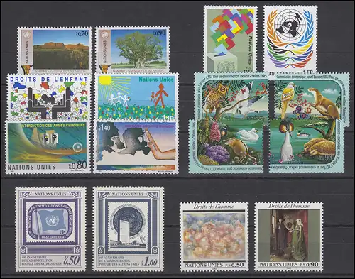 194-209 UNO Genf Jahrgang 1991 komplett, postfrisch **